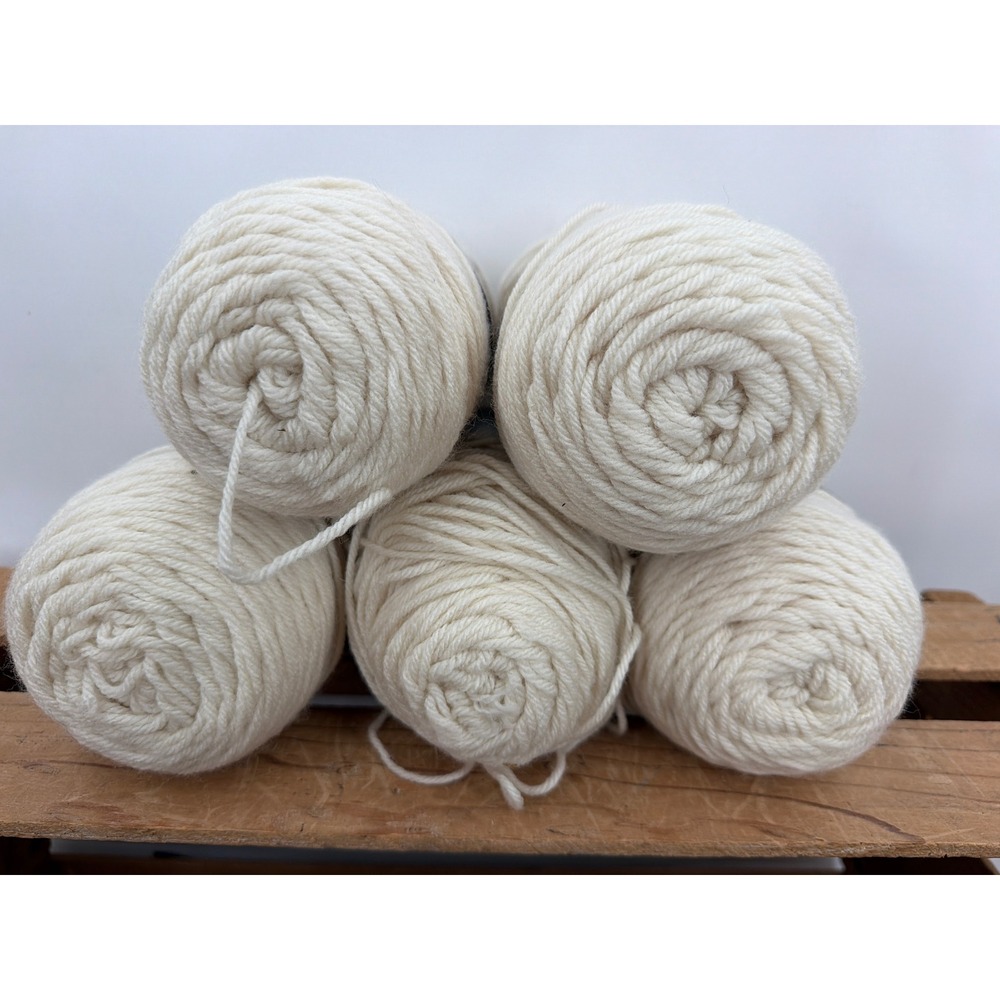 Red Heart Super Saver Yarn Aran Off White 5 Full Skeins 7oz Acrylic